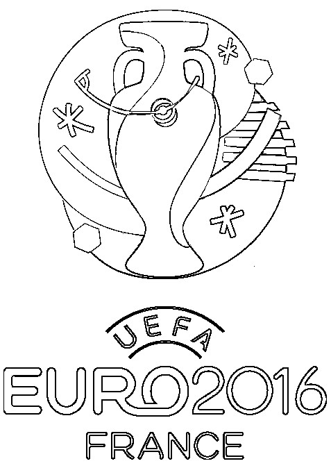 Kleurplaat Logo UEFA Euro 2016