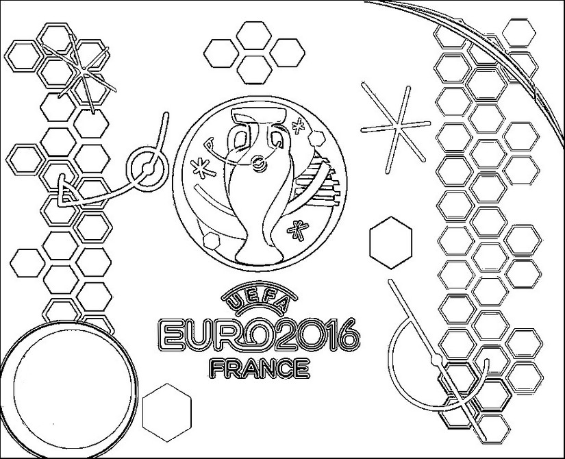 Coloring page Logo Euro 2016