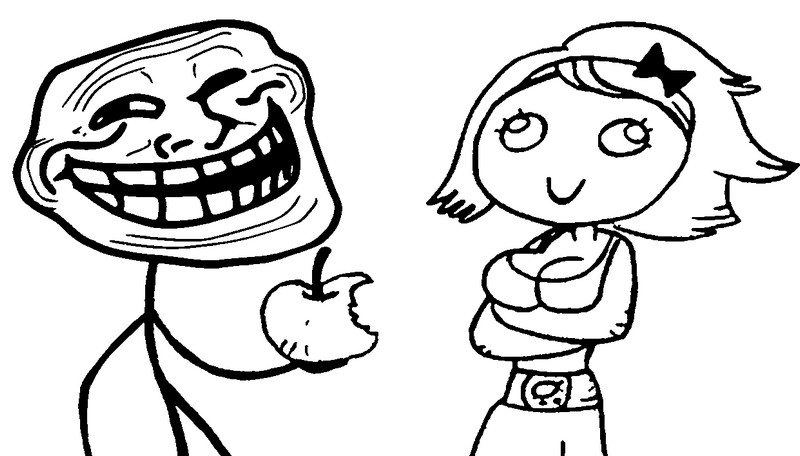 Disegno da colorare Troll Face Quest