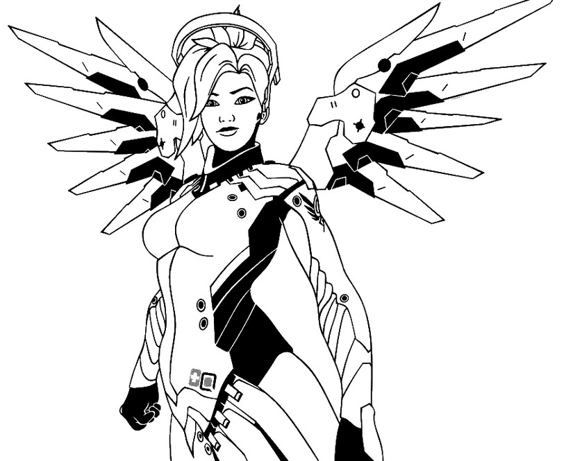 Coloring page Overwatch : Mercy 3