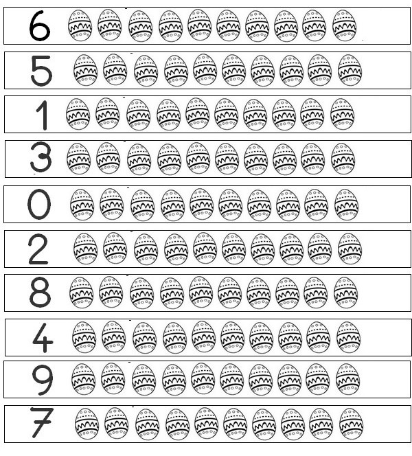 Coloring page Colour in the indicated number of eggs