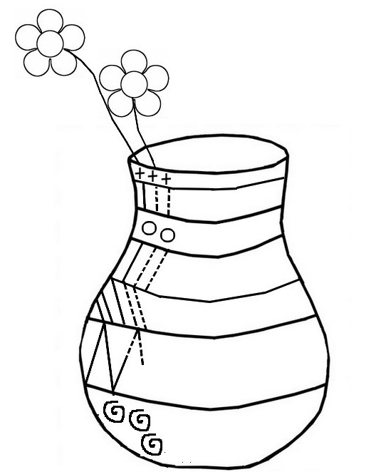 Coloring page Decorate the jar and fill it with flowers