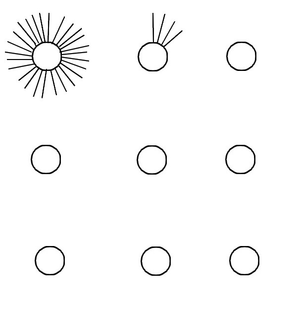 Coloring page Draw the sun's rays