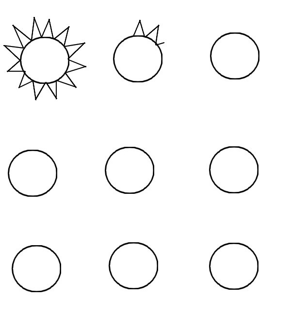 Coloring page Draw the sun's rays