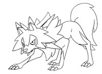 Coloring page Lycanroc midday form