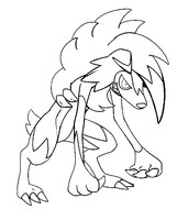 Kleurplaat Lycanroc midnight form