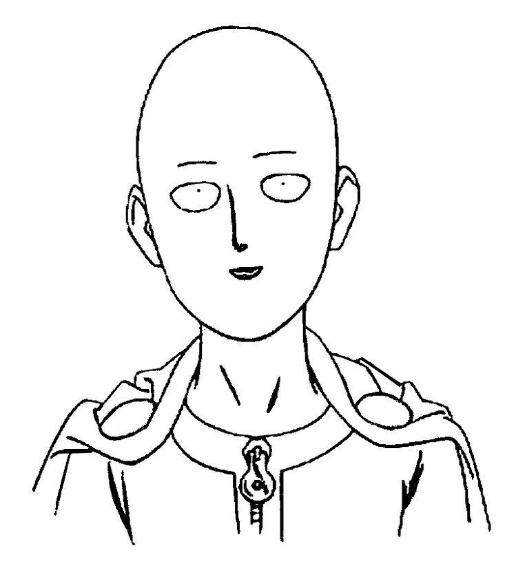 Dibujo para colorear One Punch Man Saitama