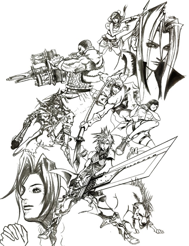 Kleurplaat Final Fantasy VII