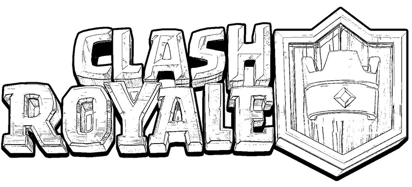 Desenho para colorir Logo Clash Royale