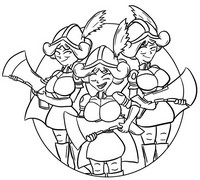 Coloring page Three musketeers