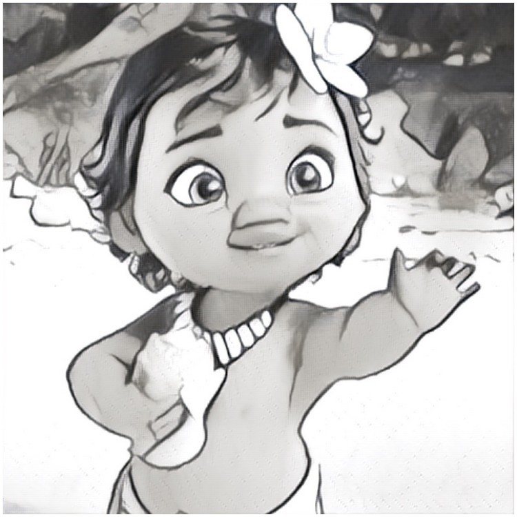 Desenho para colorir Moana criança