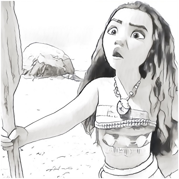 Desenho para colorir Moana menina