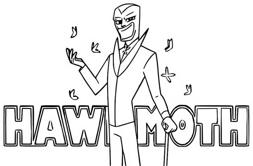 Coloring Page Miraculous Ladybug Hawk Moth 11
