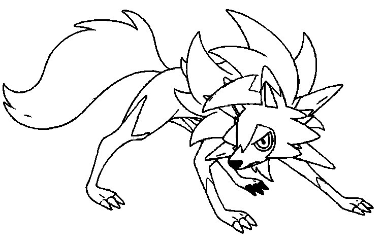 Coloring page Lycanroc Dusk Form