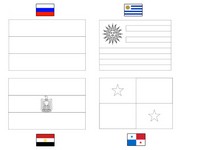 Coloring page Group A: Russia - Uruguay - Egypt - Panama