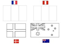 Dibujo para colorear Grupo C: Francia - Australia - Perú - Dinamarca