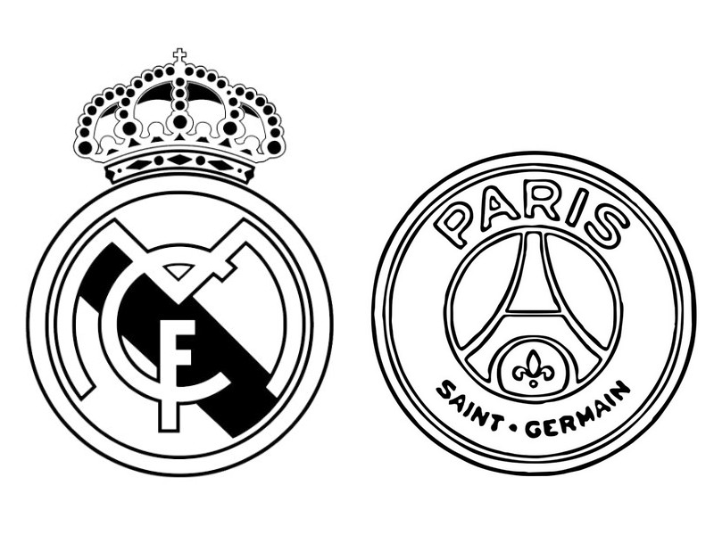 Desenho para colorir Real Madrid CF - Paris Saint-Germain