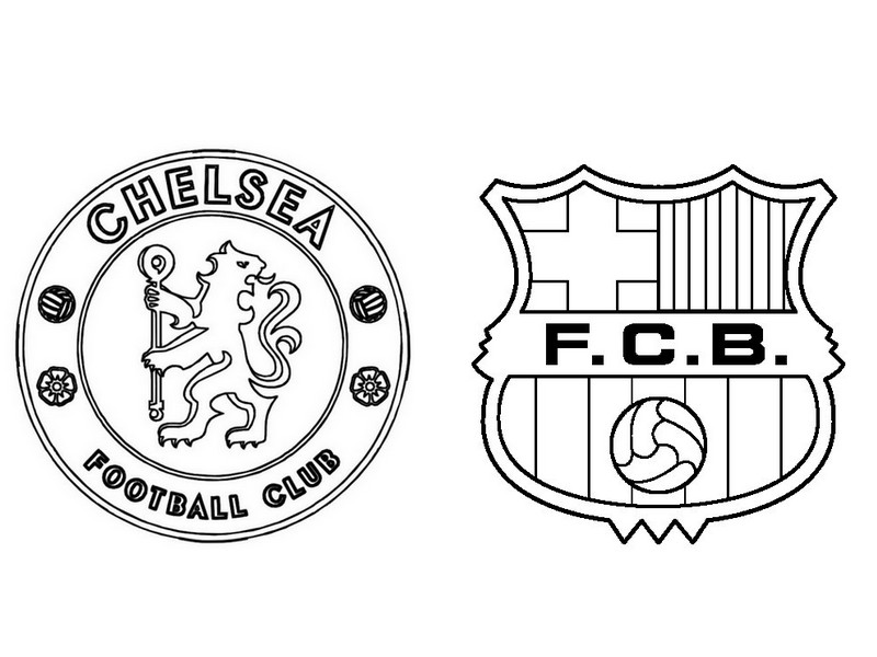 Kleurplaat Chelsea FC - FC Barcelona
