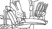 Coloring page Simon goes to the dentist