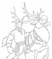 Coloriage Kristoff et Sven