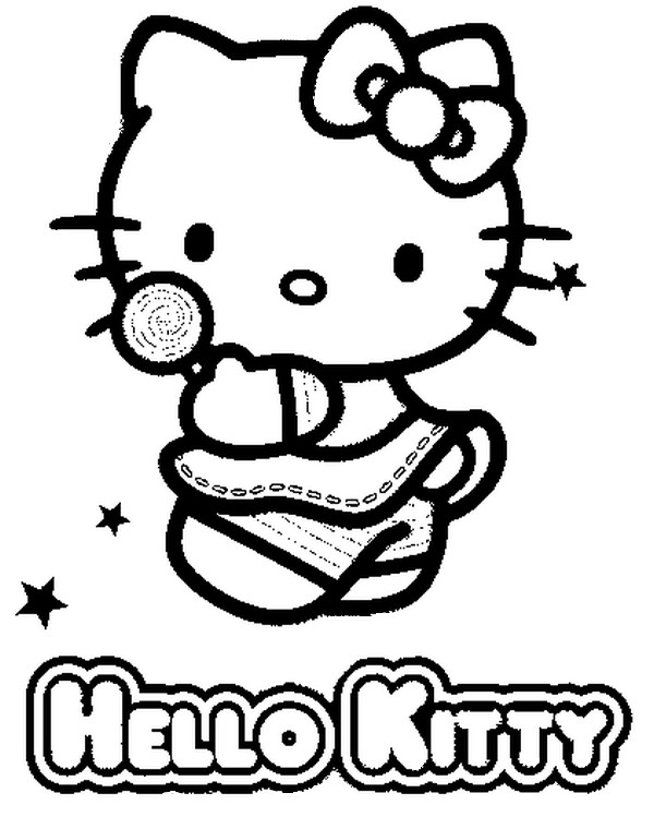 Kleurplaat Hello Kitty