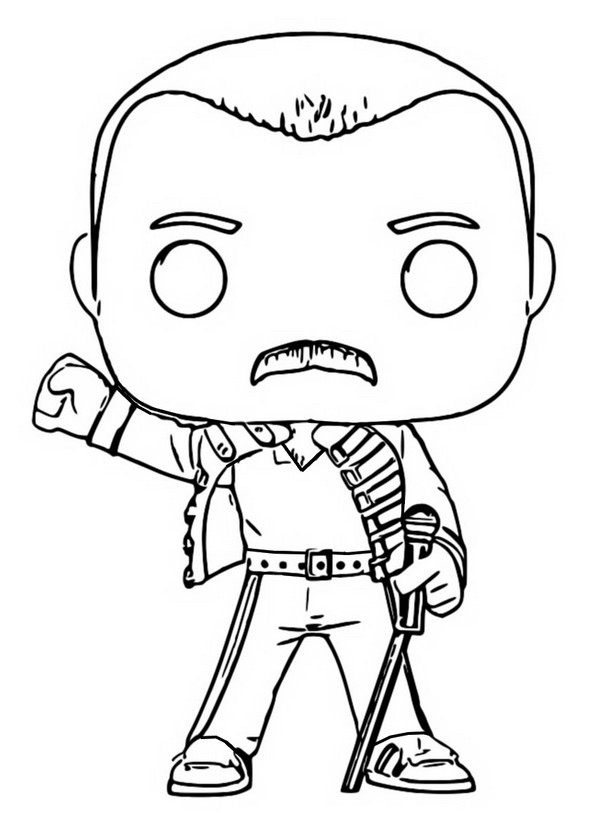 Coloring Page Funko Pop Rocks Queen Freddy Mercury 3