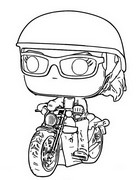 Coloring page Captain Marvel - Carol Danvers on Motorcycle