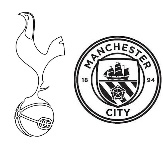 Coloring page Quarter-finals : Tottenham - Manchester City