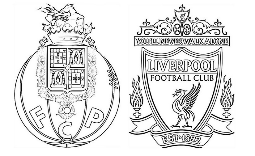 Kleurplaat Quarts finalen : Liverpool - Porto