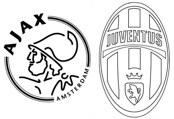 Kleurplaat Quarts finalen : Ajax Amsterdam - Juventus