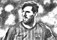 Kleurplaat Lionel Messi 2019