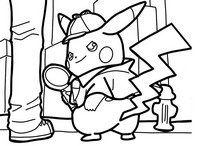 Coloring page Detective Pikachu