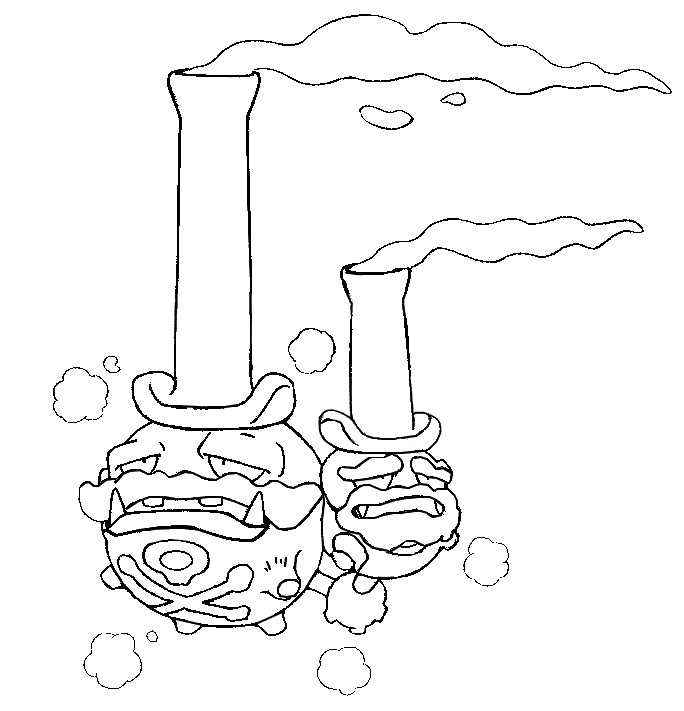 Dibujo para colorear Weezing Forma de Galar