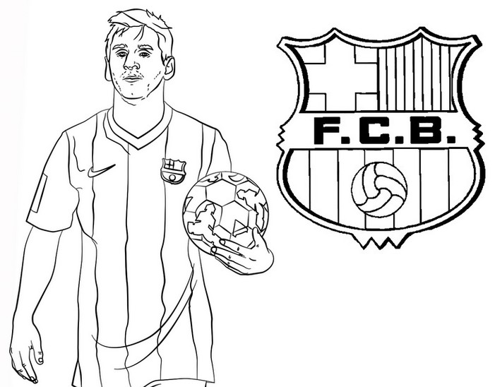 Kleurplaat Lionel Messi - FC Barcelona