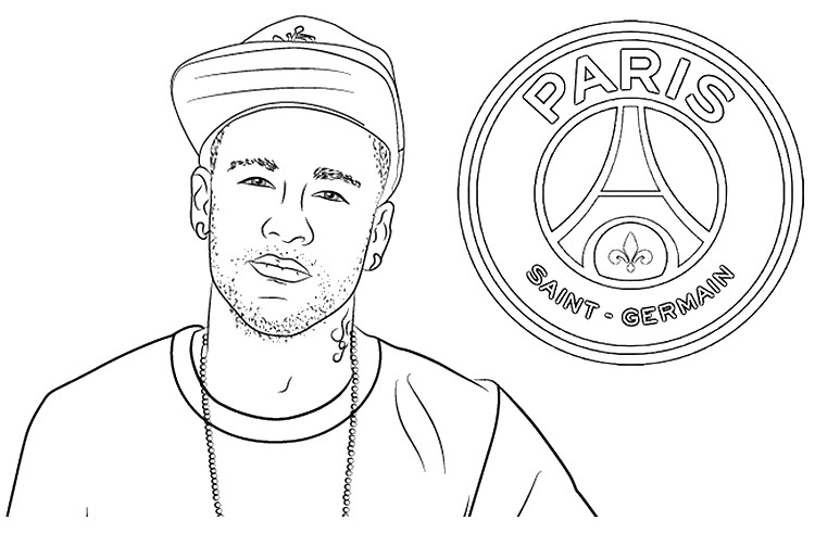 Desenho para colorir Neymar Jr. - PSG