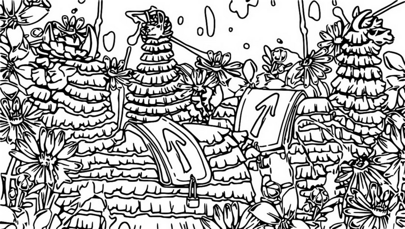 Coloring page Llamafields Loading Screen