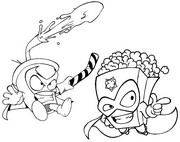 Coloring page Pop Corn vs Sugar Rush