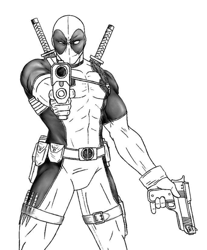 Coloring page Deadpool Secret Skin Marvel Series