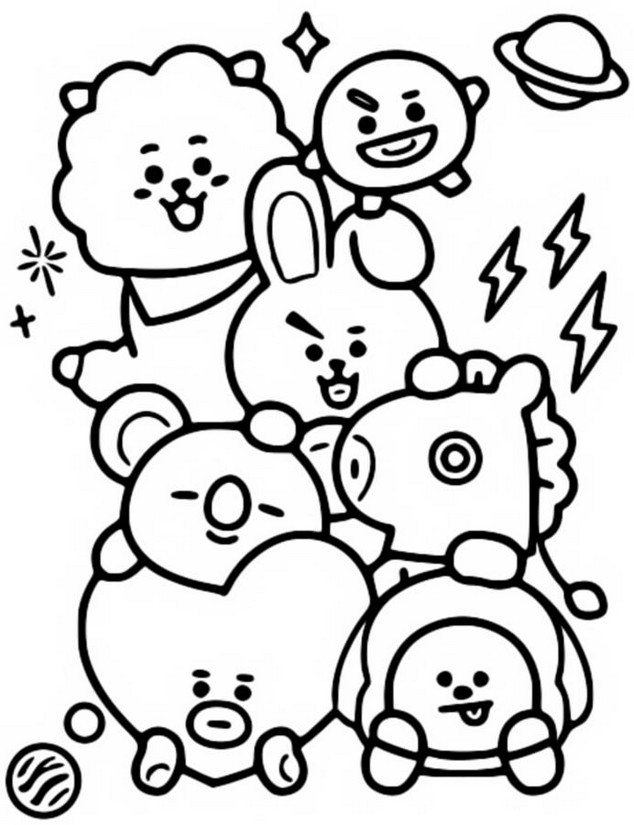 Desenho para colorir BTS