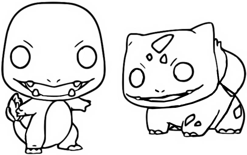 Disegno da colorare Charmander & Bulbasaur