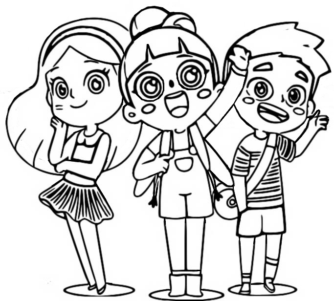 Desenho para colorir Com os amigos