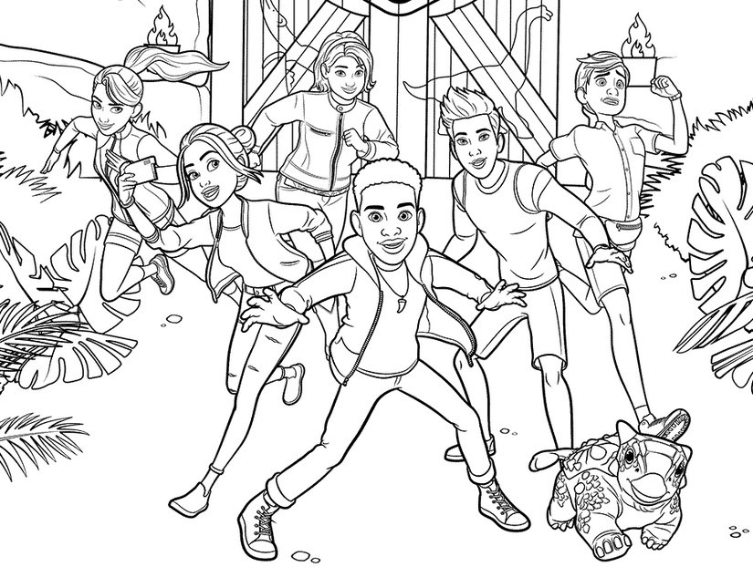 Coloring page Darius Bowman and friends
