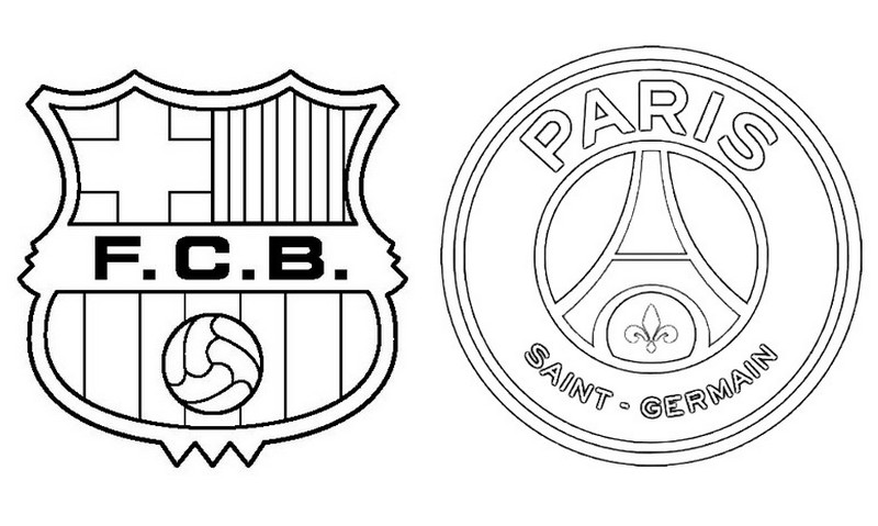 Kleurplaat Ronde van 16 - Barcelona (ESP) - Paris PSG (FRA)