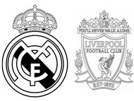 Coloring page Quarter-finals: Real Madrid - Liverpool