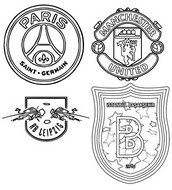 Desenho para colorir Grupo H: Paris Saint-Germain - Manchester Utd - RB Leipzig - İstanbul Başakşehir
