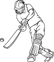 Dibujo para colorear Bateador de cricket