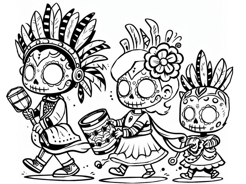 Coloring page The children's parade