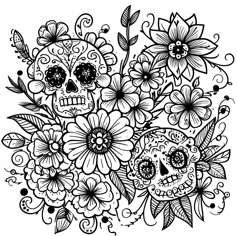 Desenho para colorir O Dia dos Mortos