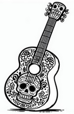 Coloring page Guitar