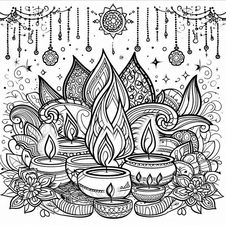 Coloring page Candles